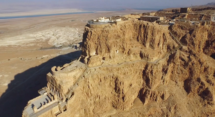 The Ancient Fortress of Masada As Seen From the Sky
