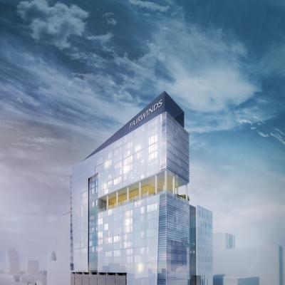 Future downtown mixed-use tower signs anchor tenant
