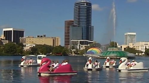 Lake Eola swan boat turns pink for breast cancer awareness